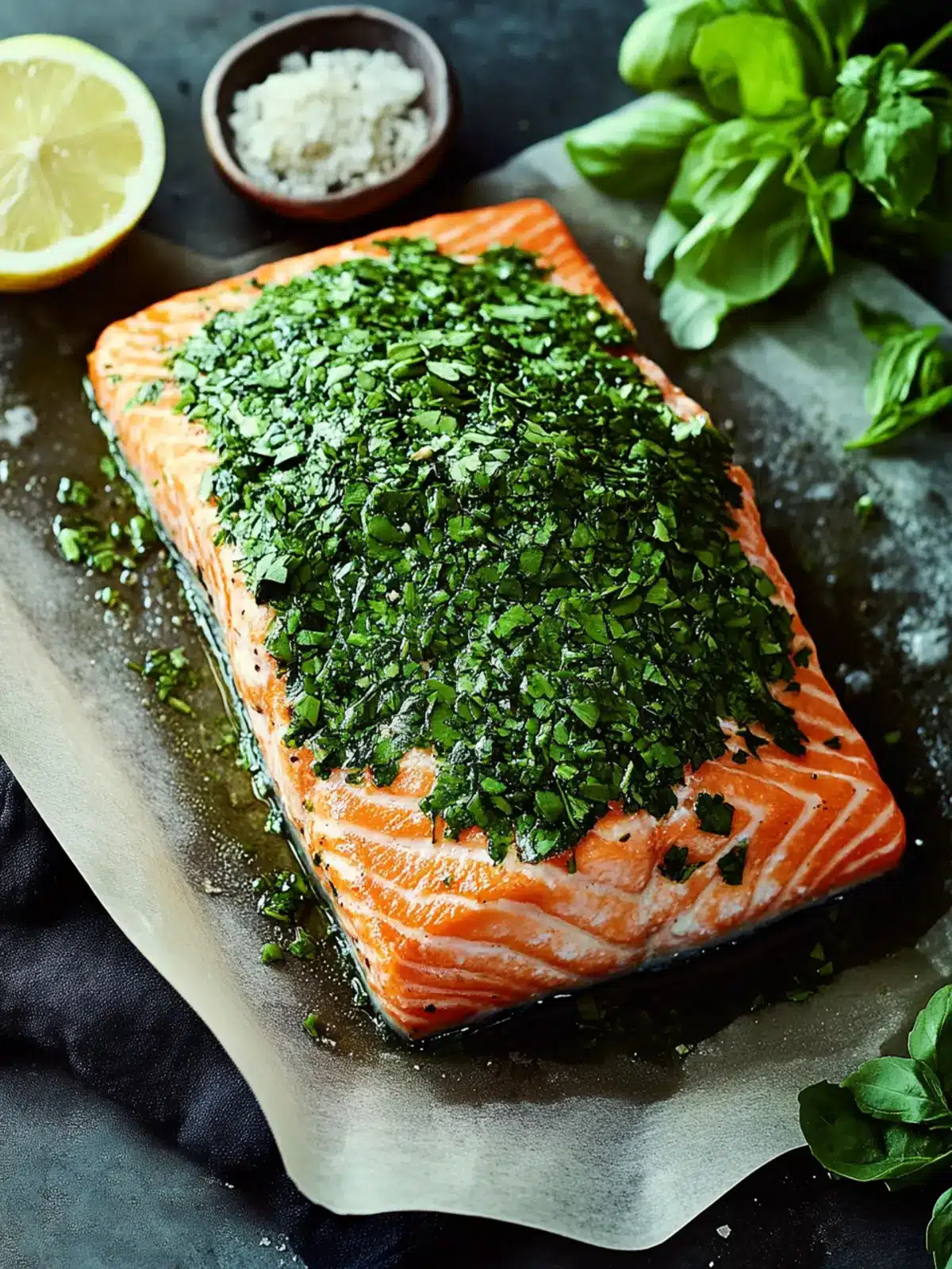 Savory Roasted Salmon With Green Herbs in Under 30 Minutes 3 Roasted Salmon With Green Herbs