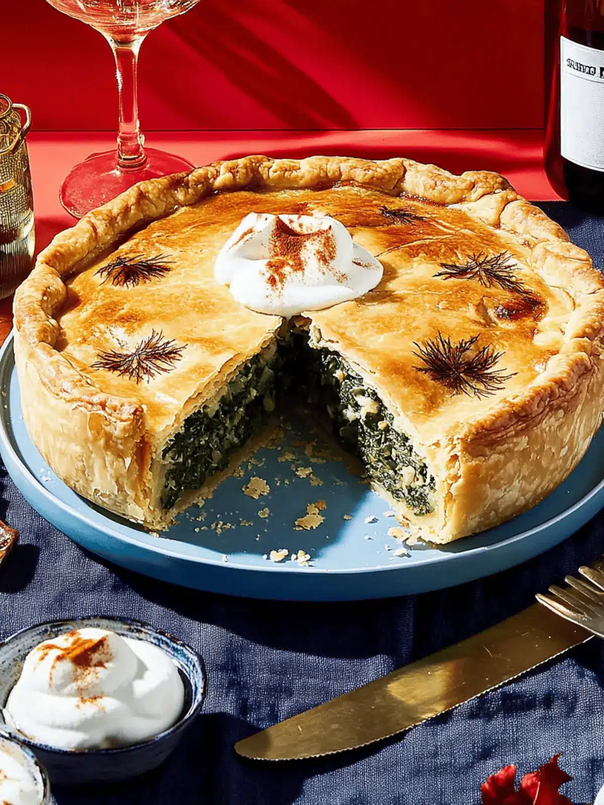 Savory Spinach Pilaf Pie with Feta and Crunchy Almonds 3 Spinach Pilaf Pie