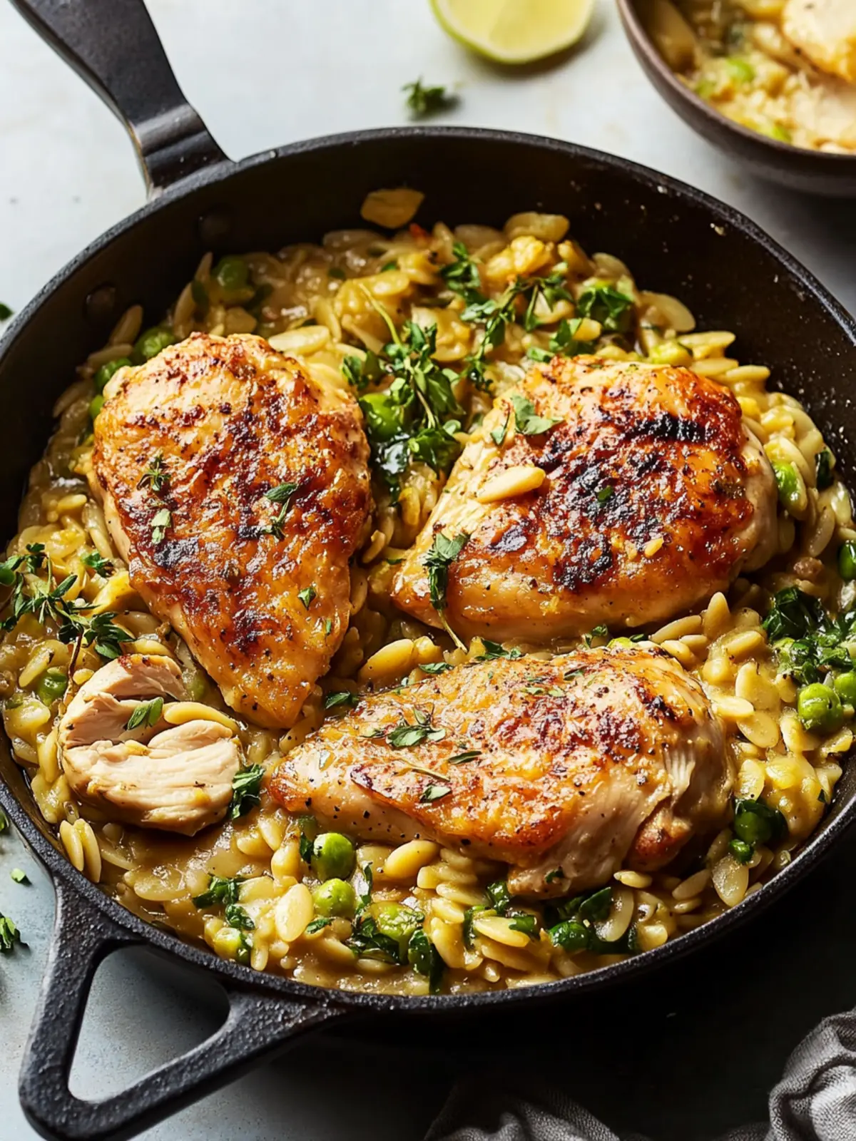 One-Skillet Chicken With Buttery Orzo for Cozy Weeknight Dinners 3 One-Skillet Chicken With Buttery Orzo