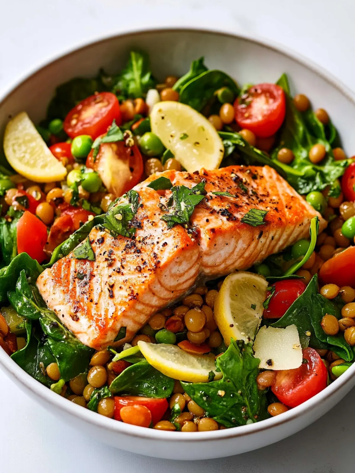 One-Pot Salmon, Spinach and Lentil Salad for Easy Weeknight Meals 4 One-Pot Salmon, Spinach and Lentil Salad