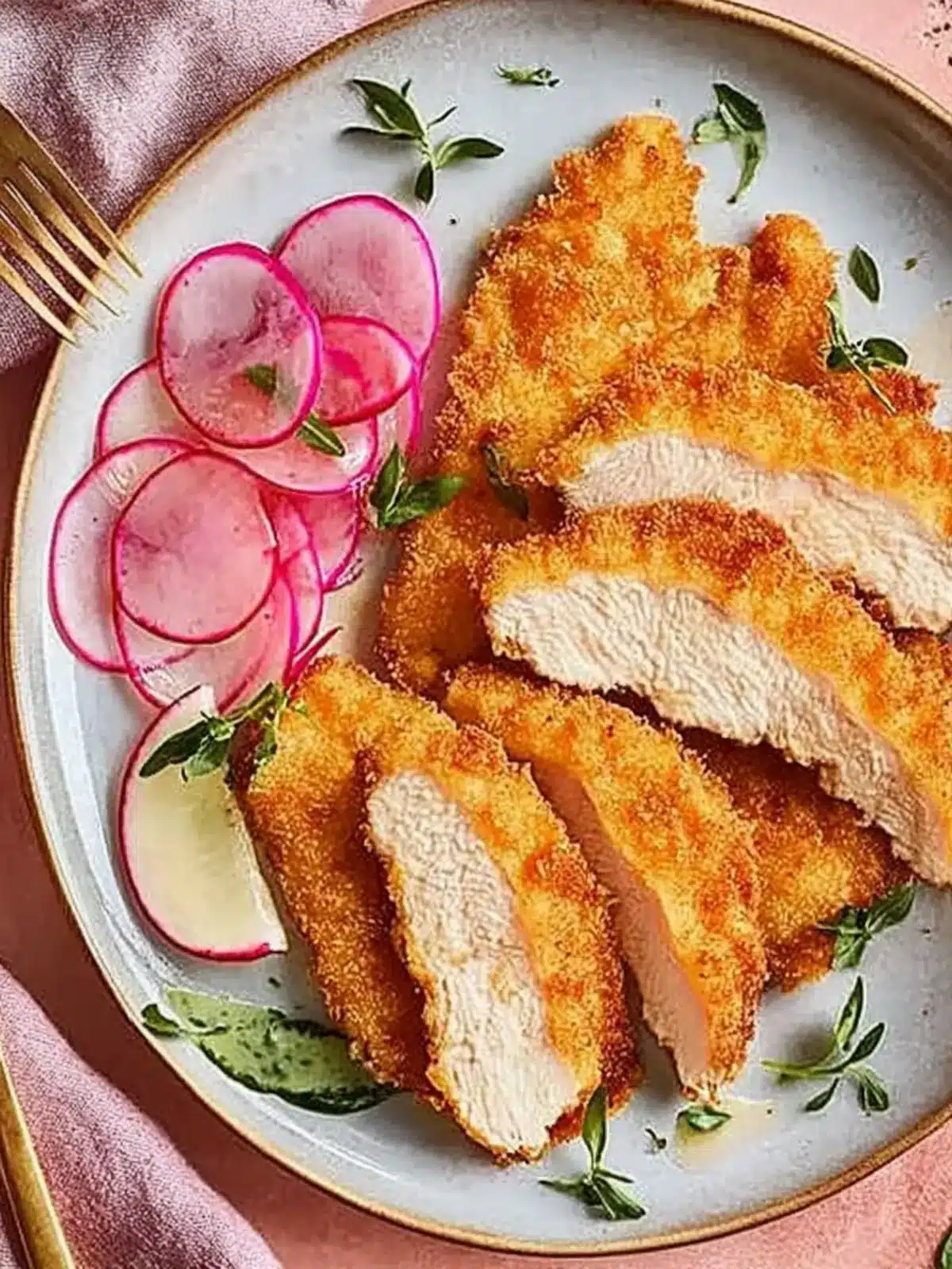 Crispy Chicken Schnitzel with Zesty Pickled Radishes Recipe 2 Chicken schnitzel