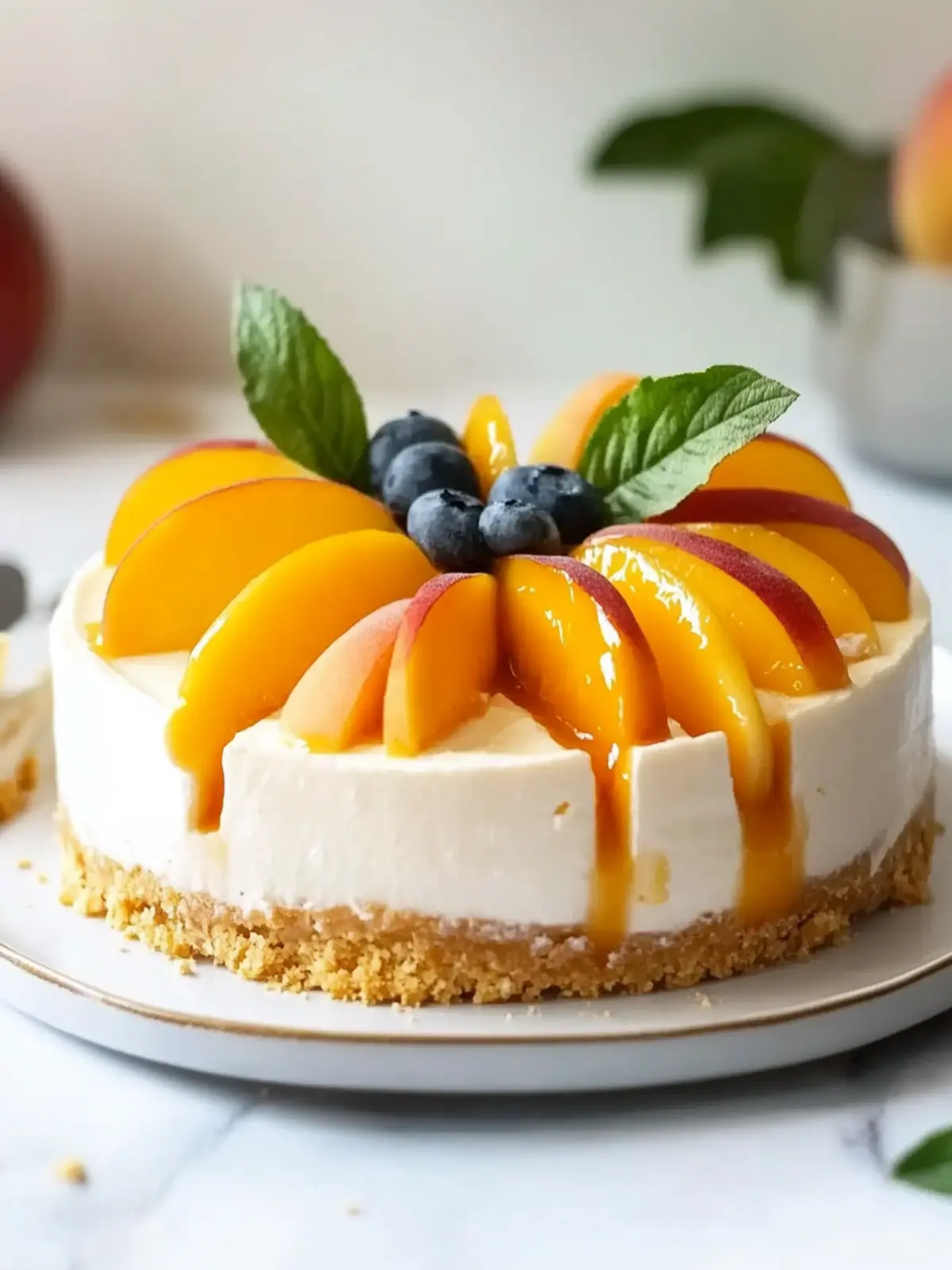 No-Bake Peach Cheesecake: Perfect Mother s Day Cake Recipe 4 No-Bake Peach Cheesecake- Mother s Day cake recipes