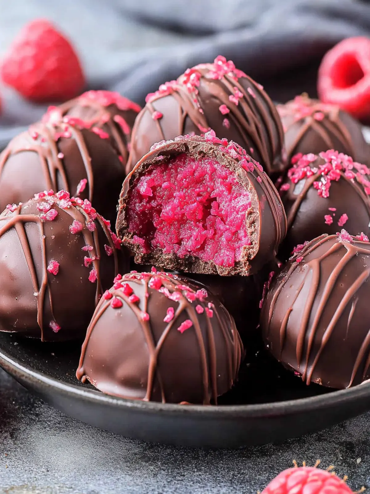 Decadent Chocolate Raspberry Truffles in Just 4 Ingredients 4 Chocolate Raspberry Truffles