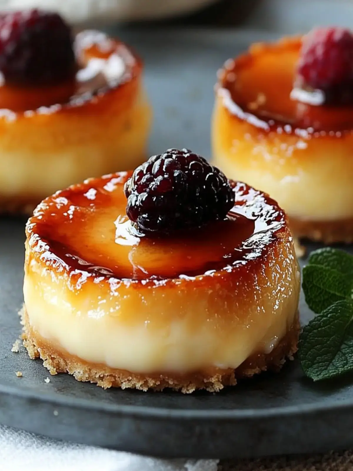 Decadent Mini Crème Brûlée Cheesecake Bites for Sweet Indulgence 4 Mini Crème Brûlée Cheesecake