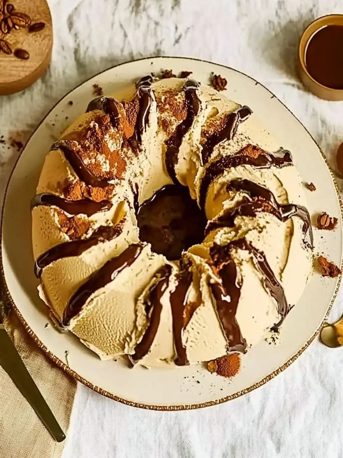 Celebrate with Coffee & Irish Cream Semifreddo Wreath Bliss 3 Coffee & Irish cream semifreddo wreath- Festive dessert recipes for New Year