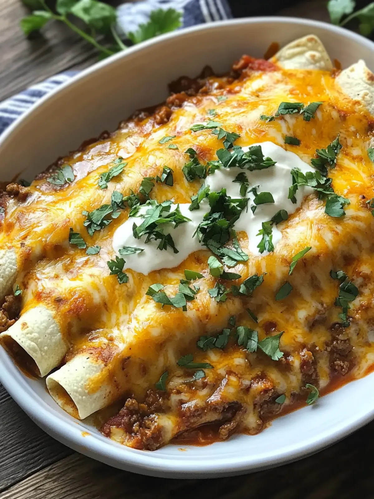 Cheesy Beef Enchiladas with Creamy White Sauce Made Easy 2 Cheesy Beef Enchiladas with Creamy White Sauce