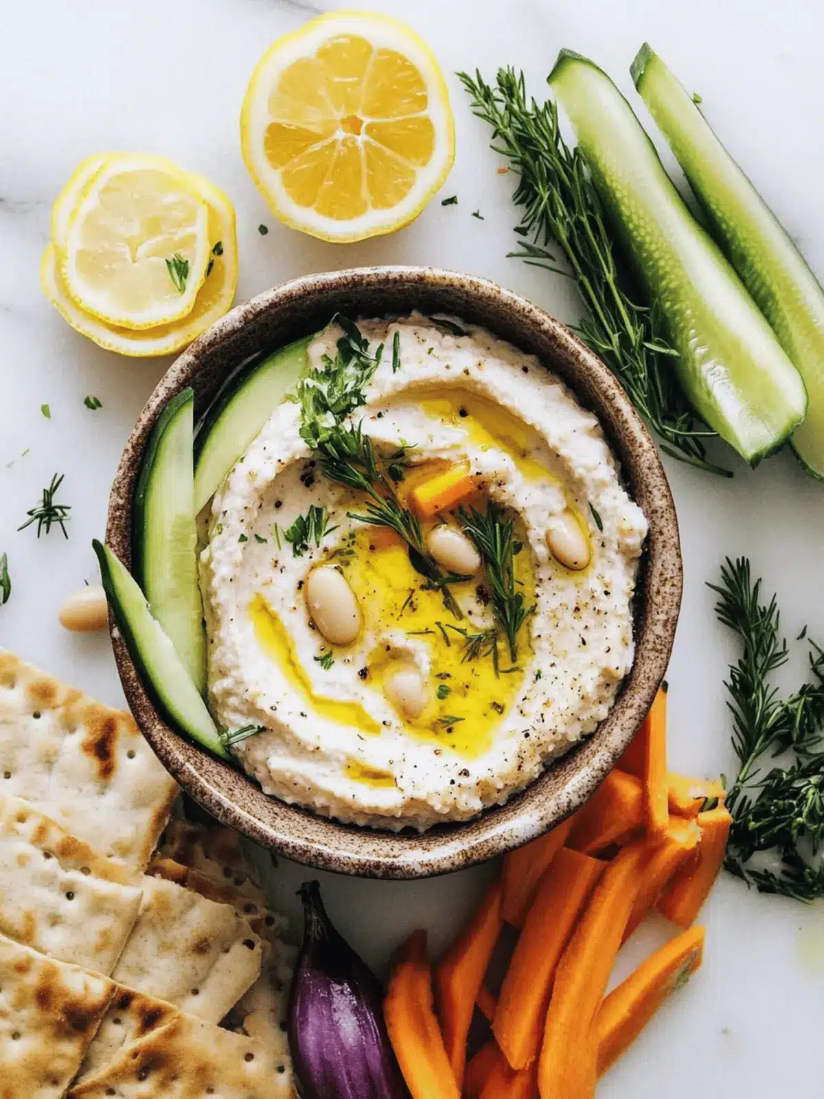 Zesty Lemon and Herb White Bean Dip Ready in 10 Minutes 2 Lemon and Herb White Bean Dip