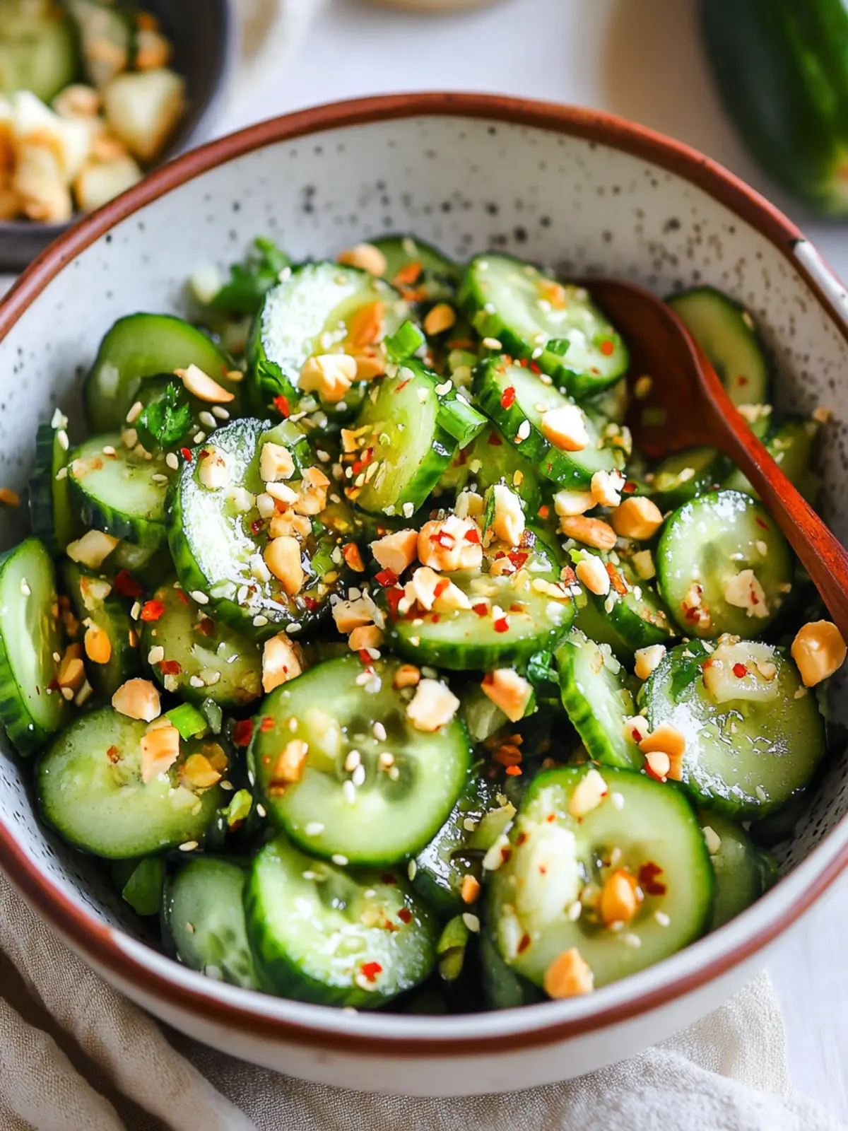 Crispy Asian Cucumber Salad with Sweet Peanuts Sensation 4 Asian Cucumber Salad