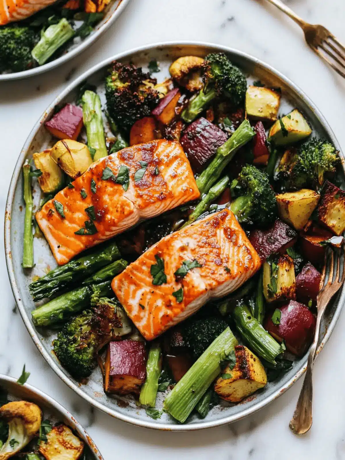 Miso-Glazed Salmon & Veggie Sheet Pan Dinner in 30 Minutes 4 Miso-Glazed Salmon & Veggie Sheet Pan Dinner
