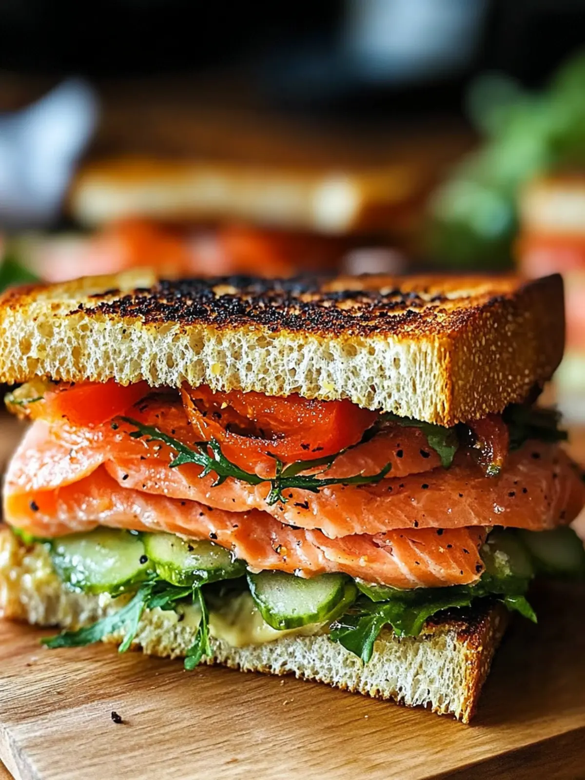 Salmon BLT Sandwiches: Quick, Tasty Twist on a Classic! 4 Salmon BLT Sandwiches