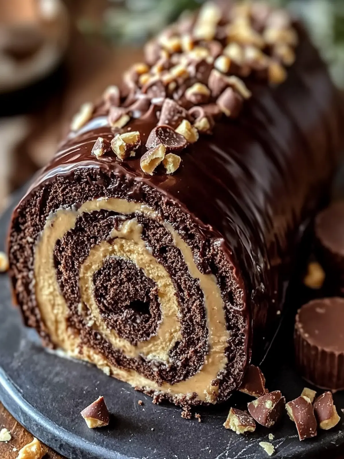 Irresistible Peanut Butter Cup Chocolate Roll for Sweet Lovers 2 Irresistible Peanut Butter Cup Chocolate Roll