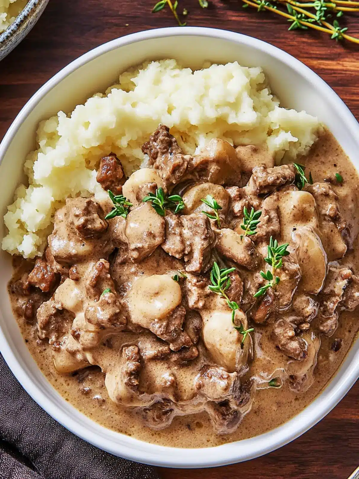 Delicious Keto Beef Stroganoff Over Creamy Cauliflower Rice 2 Keto Beef Stroganoff