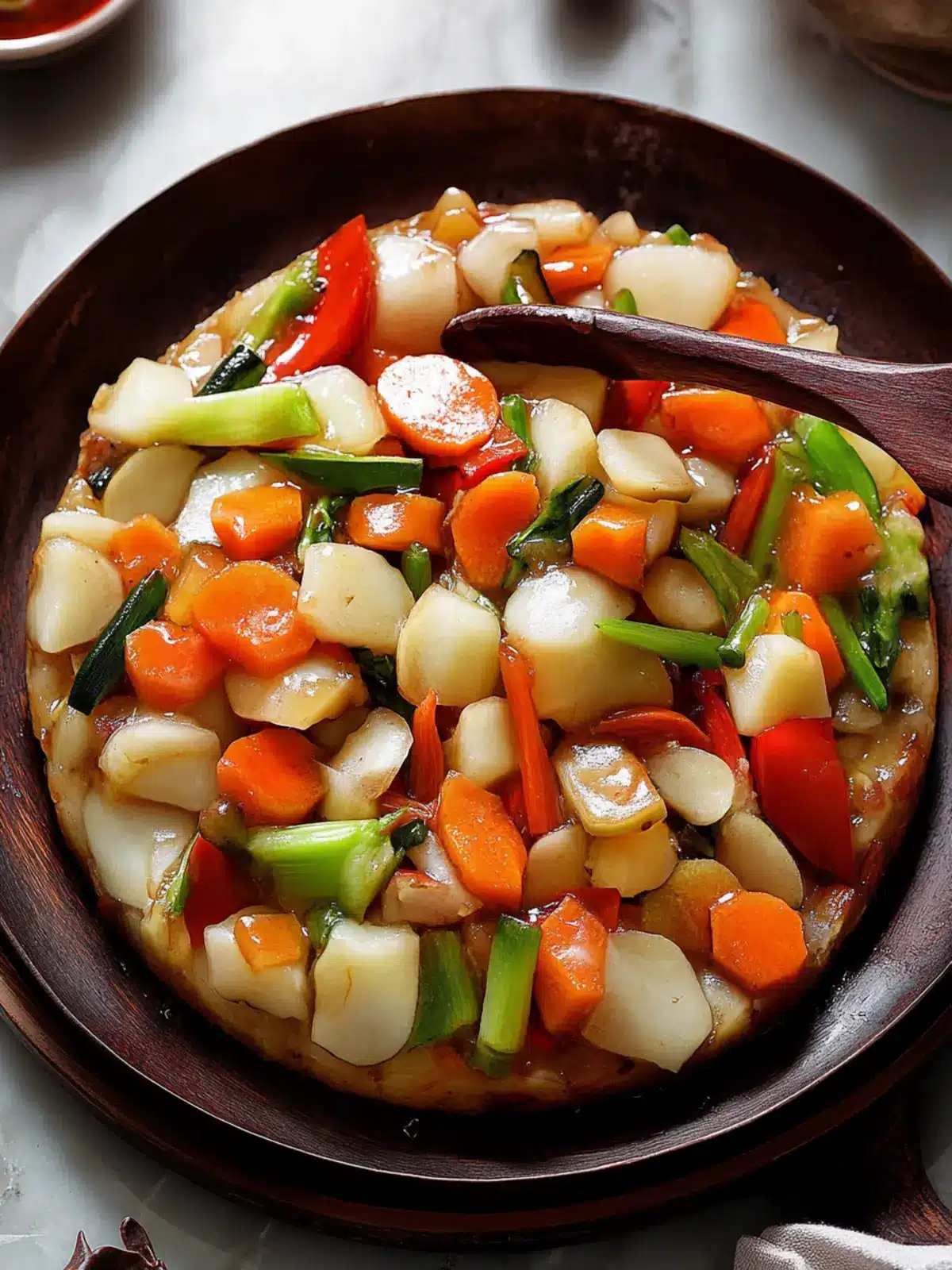 Lucky Rice Cake with Mixed Vegetables for Chinese New Year Fun 4 Rice Cake With Mixed Vegetables- Lucky foods for Chinese New Year