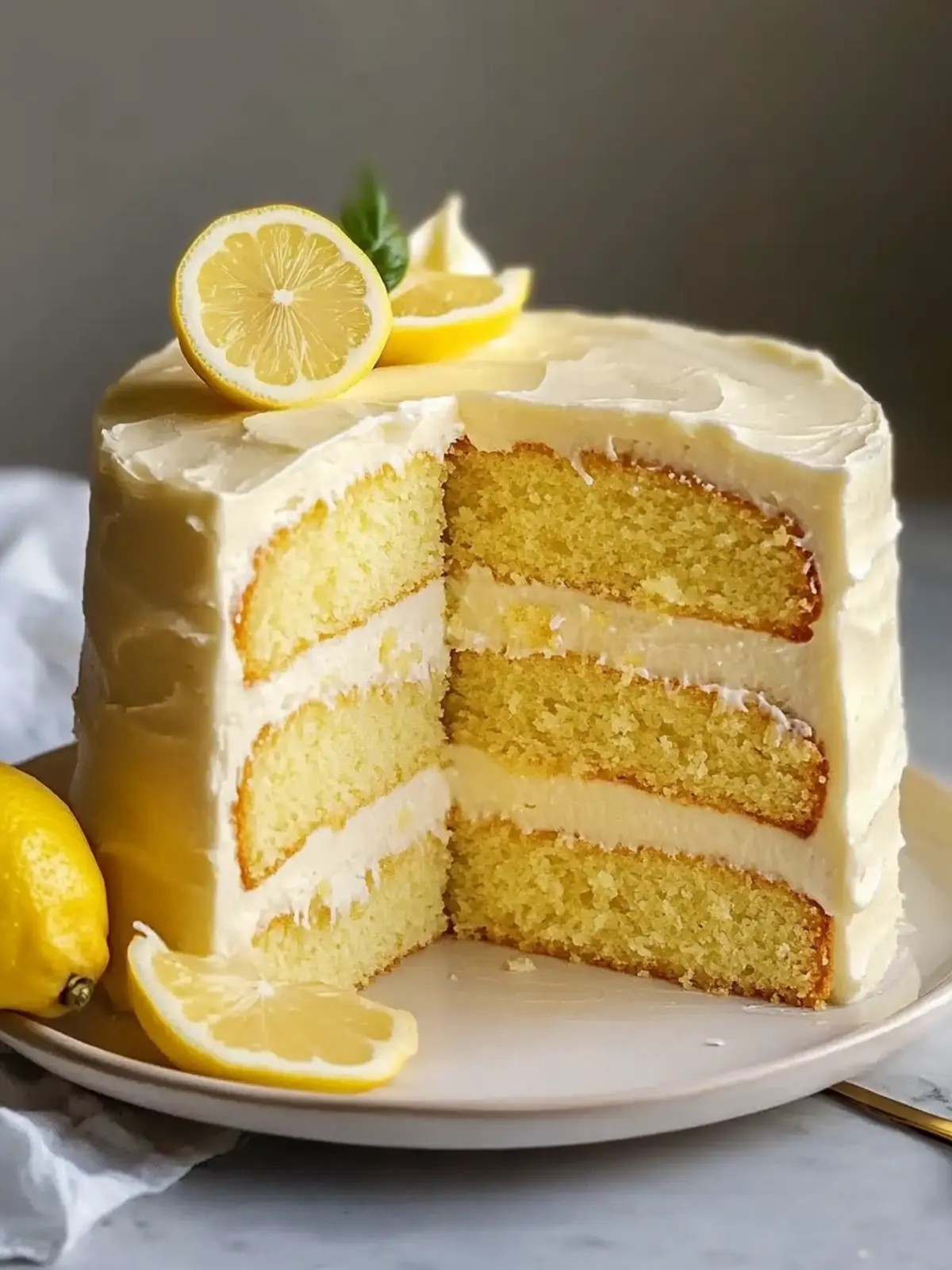 Irresistible Lemon Layer Cake with Cream Cheese Frosting Delight 3 Lemon Layer Cake With Cream Cheese Frosting