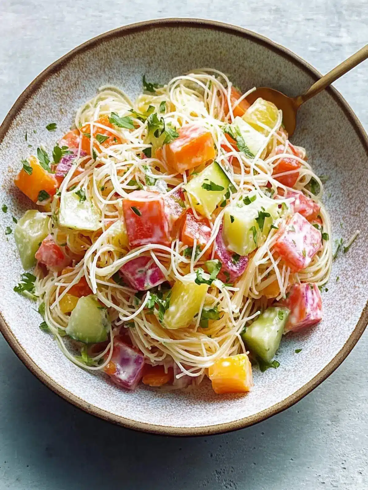 Vibrant Angel Hair Pasta Salad: Crunchy Veggie Delight 2 Angel Hair Pasta Salad