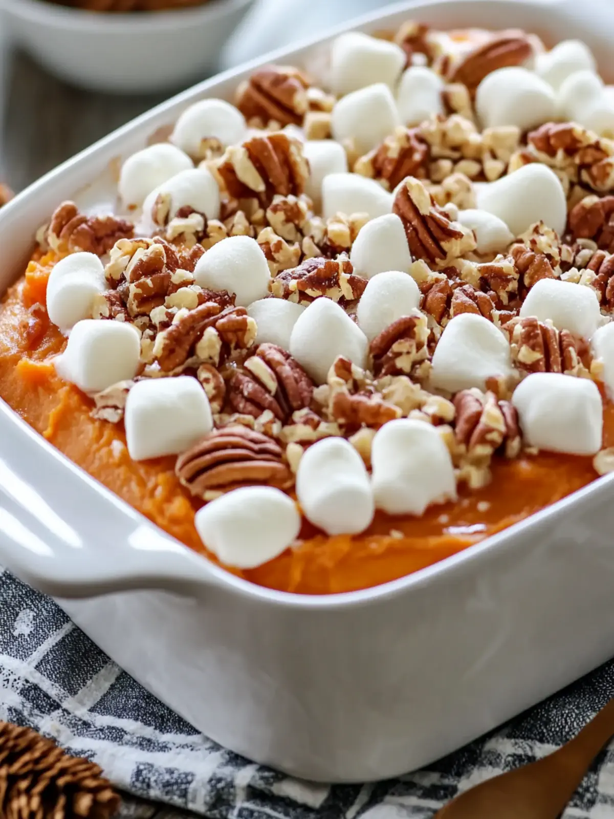 Sweet Potato Casserole with Marshmallows & Pecans Magic 2 Sweet Potato Casserole with Marshmallows & Pecans