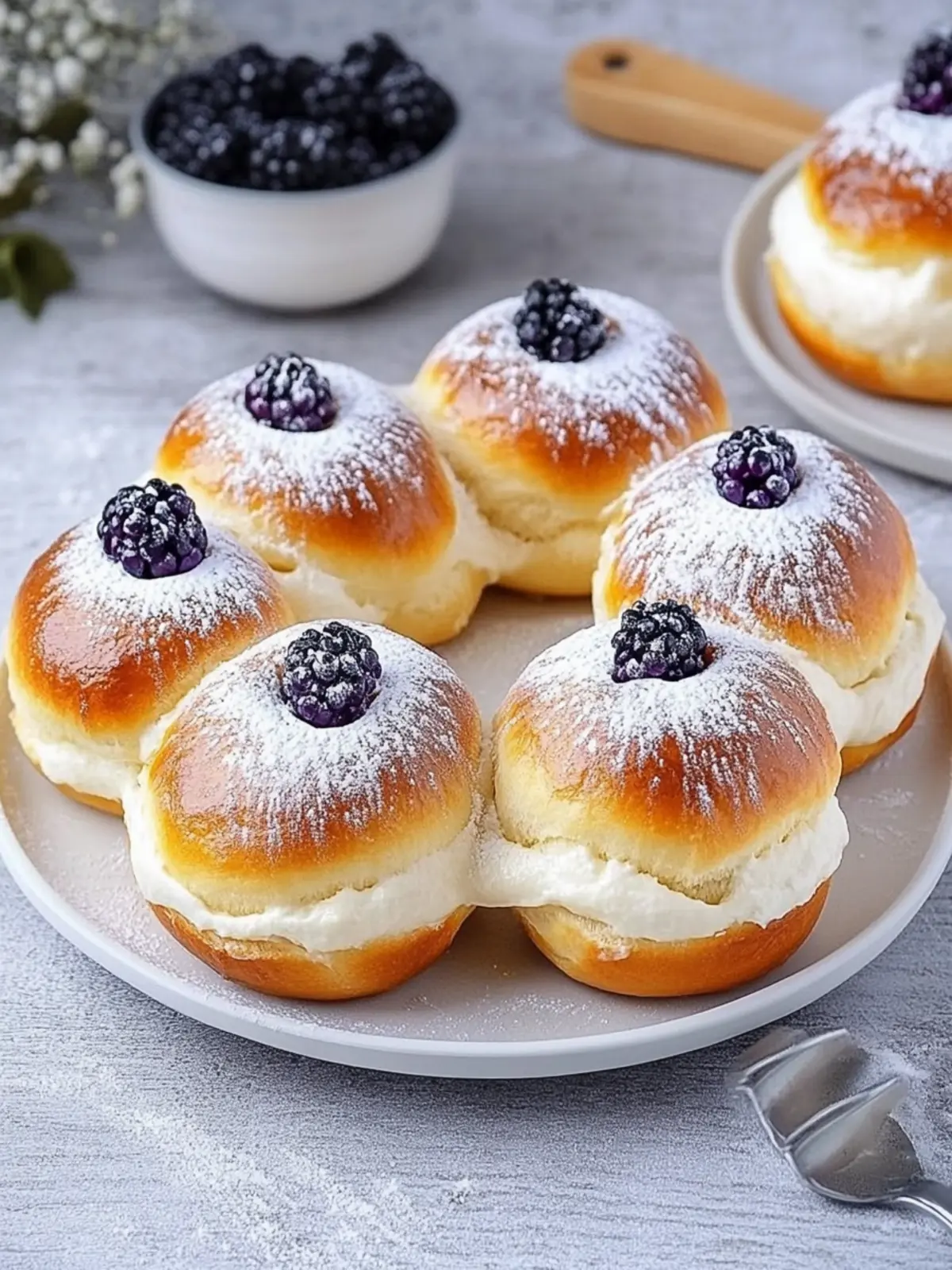 Danish Carnival Buns with Vanilla Cheesecake Delight Awaits! 2 Danish Carnival Buns with Vanilla Cheesecake Delight!