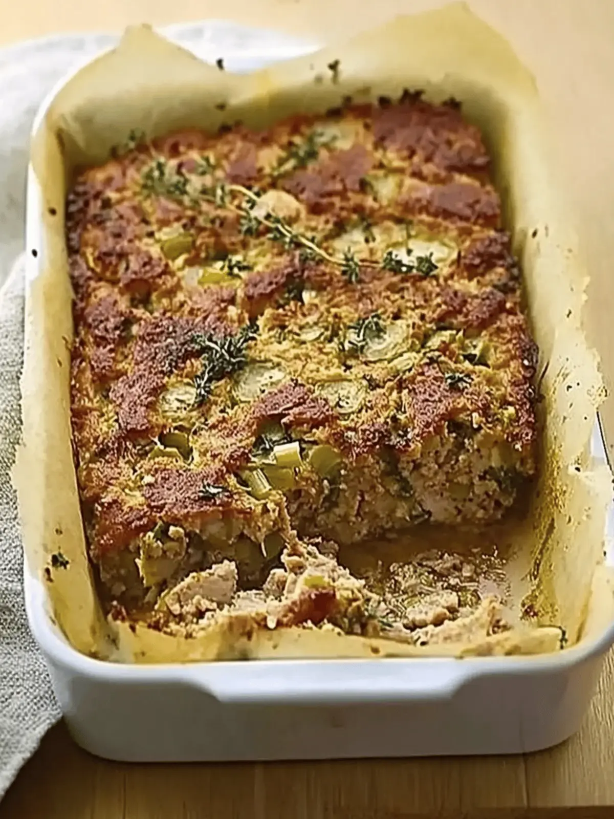 Turkey, Thyme & Leek Meatloaf for a Cozy Family Dinner 3 Turkey, thyme & leek meatloaf