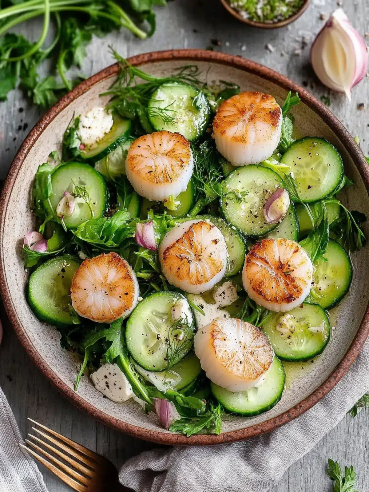 Ginger Cucumber Salad With Scallops: A Refreshing Delight 2 Ginger Cucumber Salad With Scallops