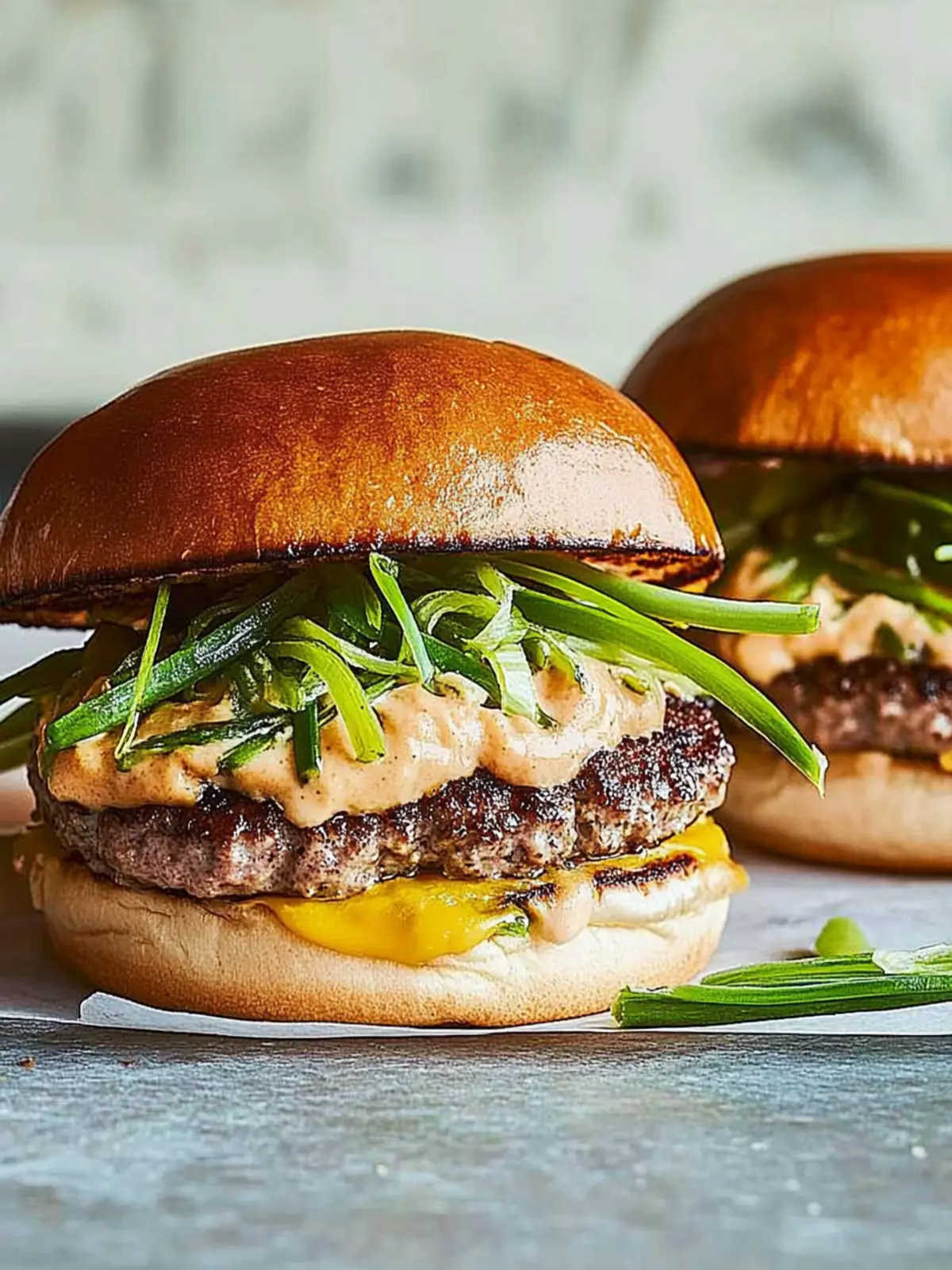 Savory Smashed Scallion Burgers for a Flavorful Twist 2 Smashed Scallion Burgers