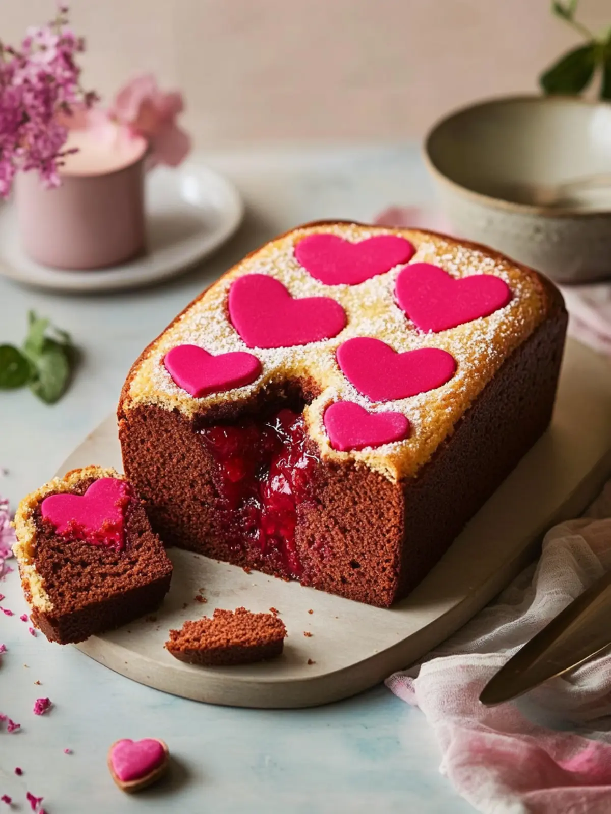 Hidden Heart Loaf Cake Sweet Surprise for Valentine's Day 4 Hidden heart loaf cake- Heart-shaped desserts for Valentine's day