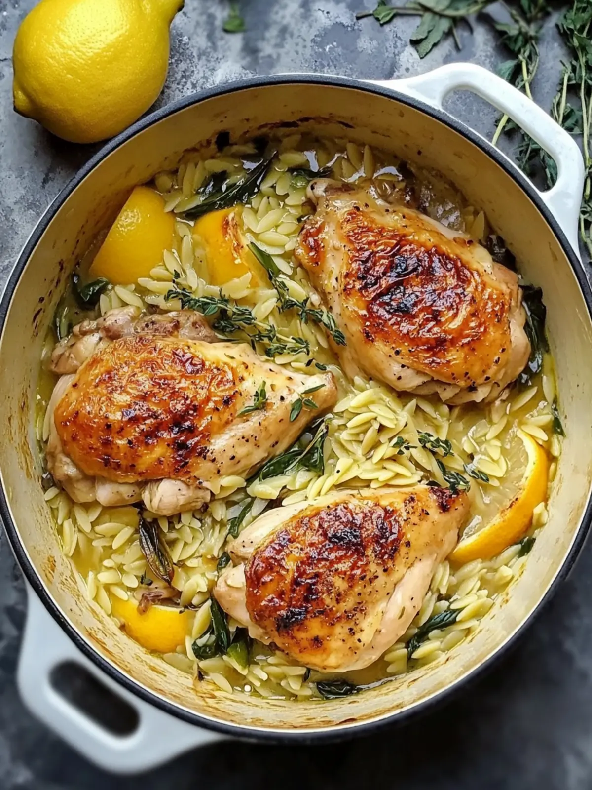 Chicken In A Pot with Lemon and Orzo: Cozy Comfort Awaits 4 Chicken In A Pot with Lemon and Orzo