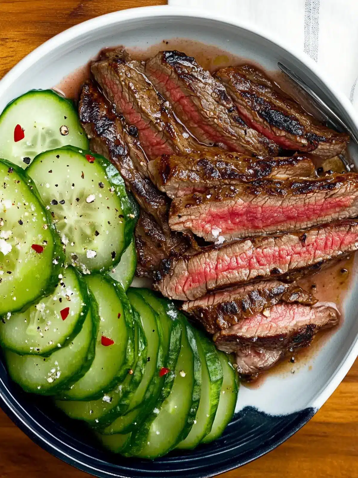 Sweet and Salty Grilled Steak with Cucumber Salad Bliss 2 Sweet and Salty Grilled Steak With Cucumber Salad