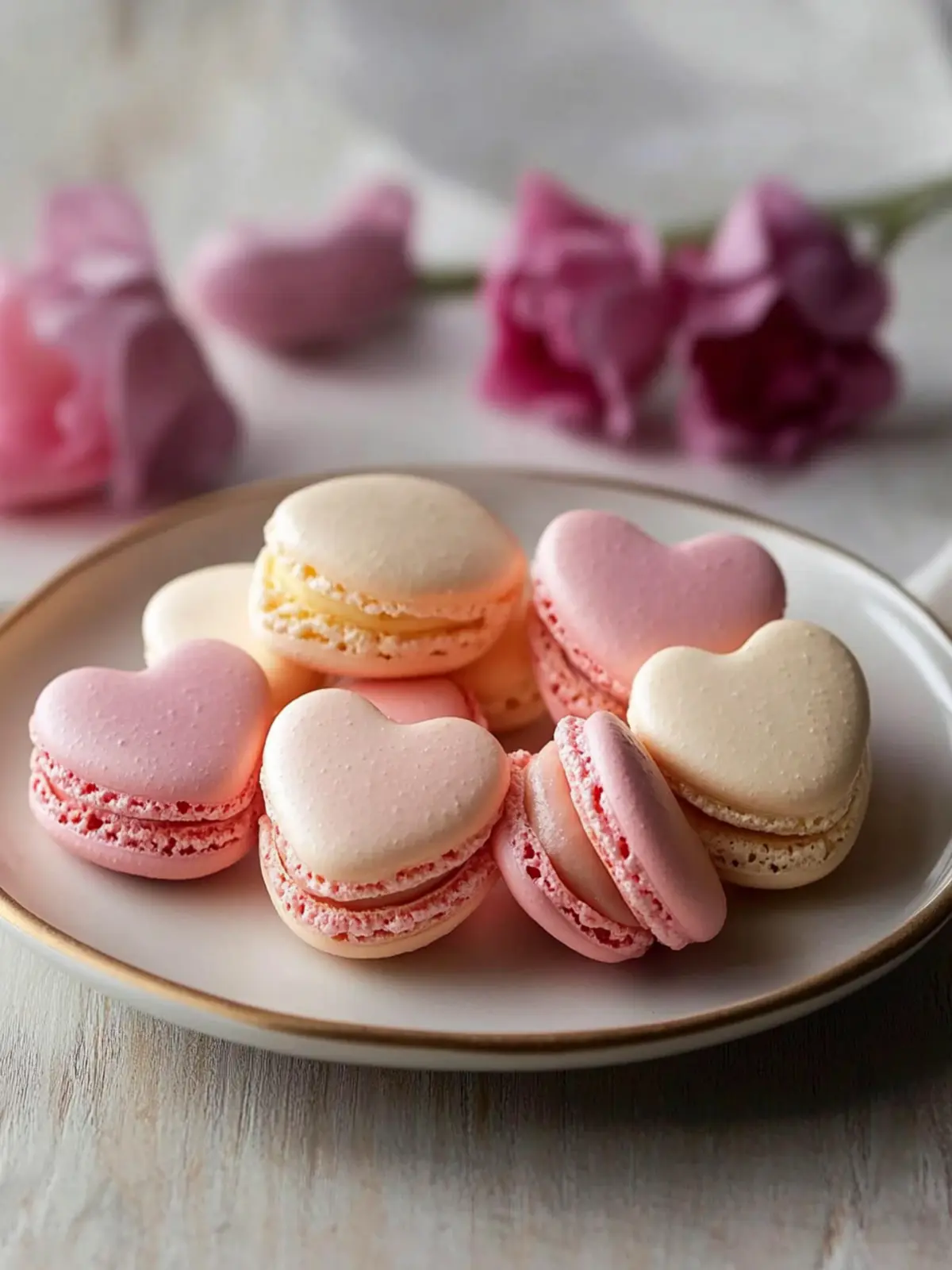 Heart-Shaped Macarons: Sweet Valentine s Day Desserts Delight 3 Heart-Shaped Macarons- Dessert for Valentine's Day