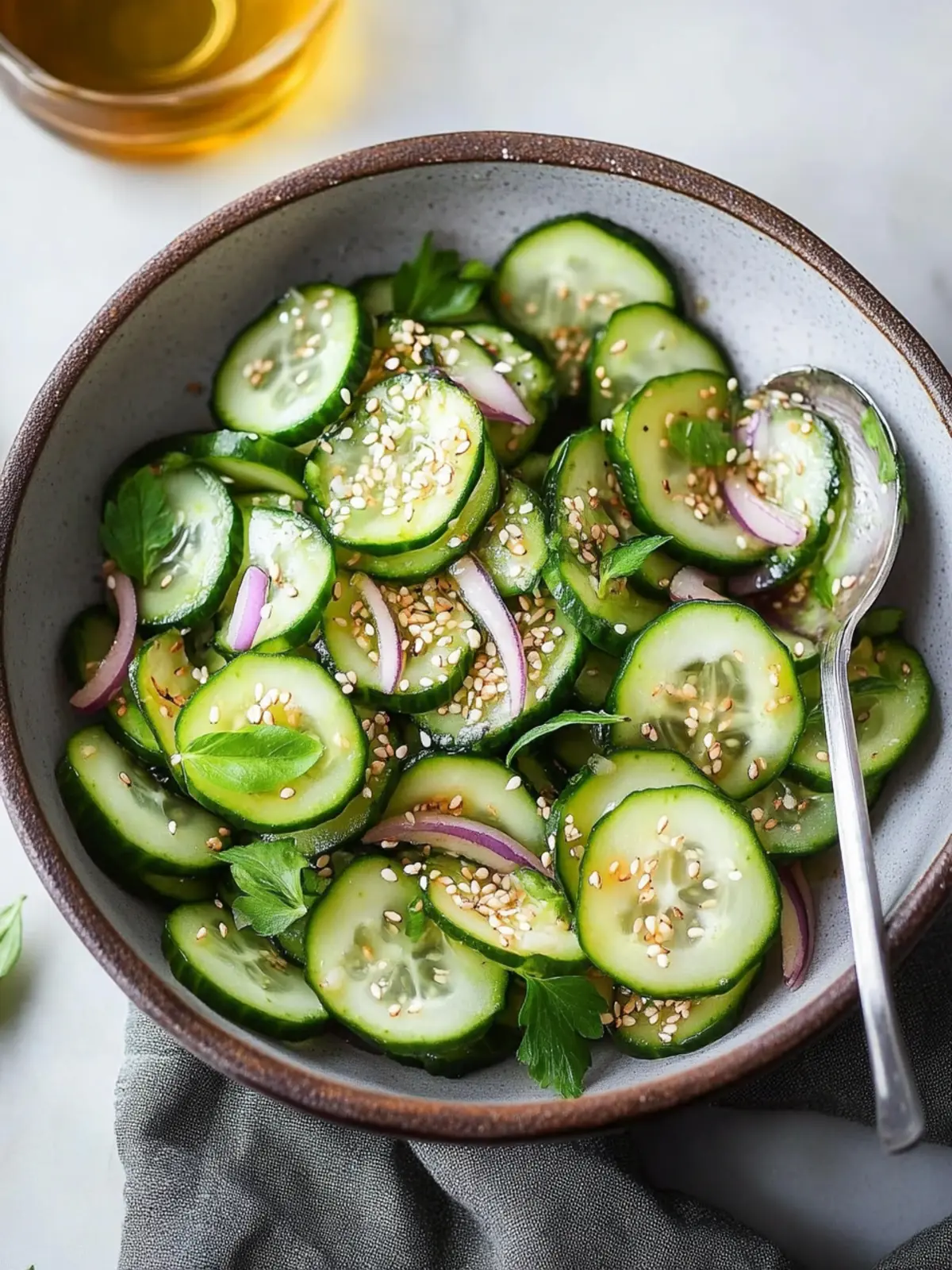 Sesame Cucumber Salad with Pickled Mustard Seeds Bliss 2 Sesame Cucumber Salad with Pickled Mustard Seeds