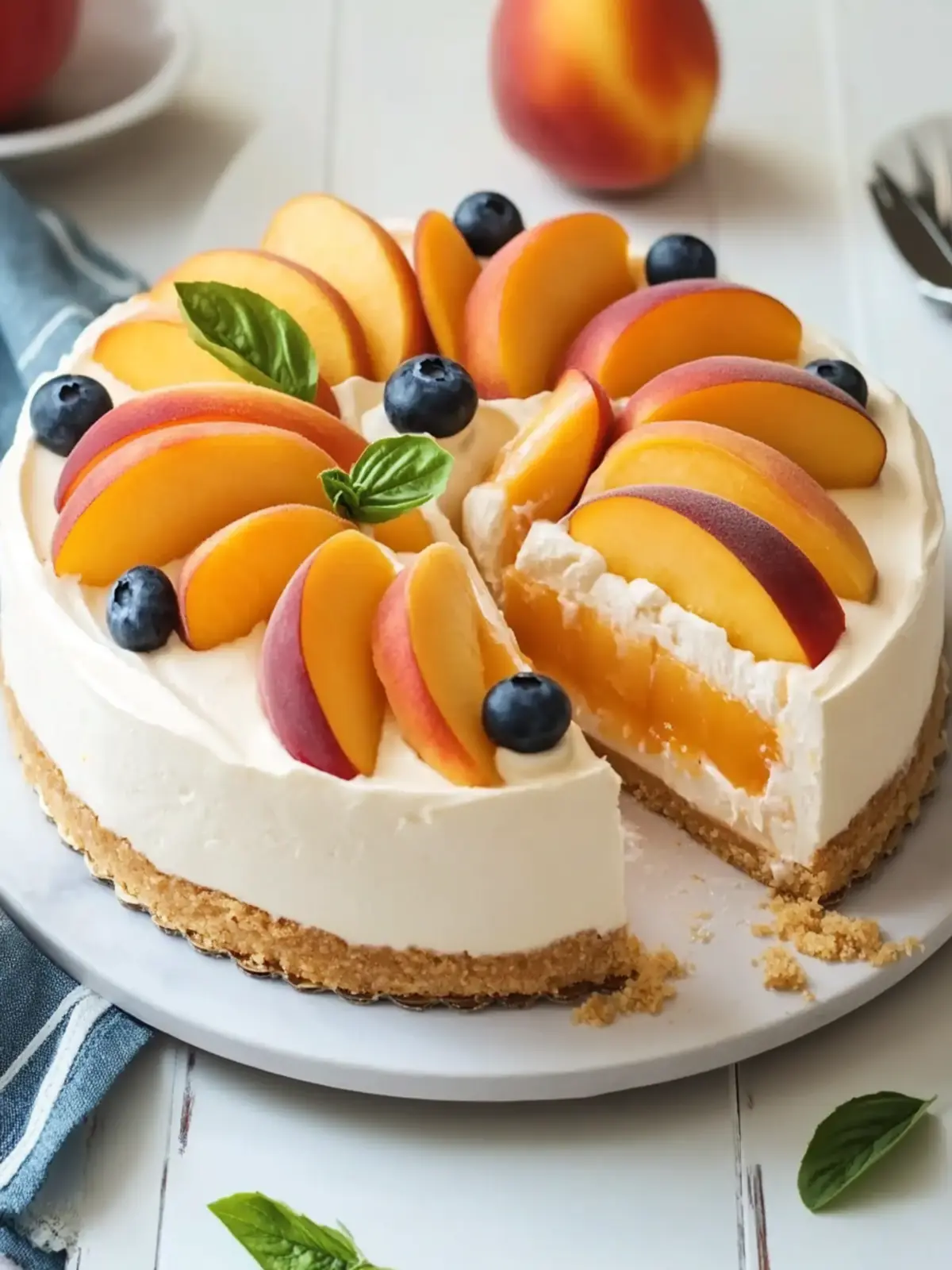 No-Bake Peach Cheesecake: Perfect Mother s Day Cake Recipe 3 No-Bake Peach Cheesecake- Mother s Day cake recipes