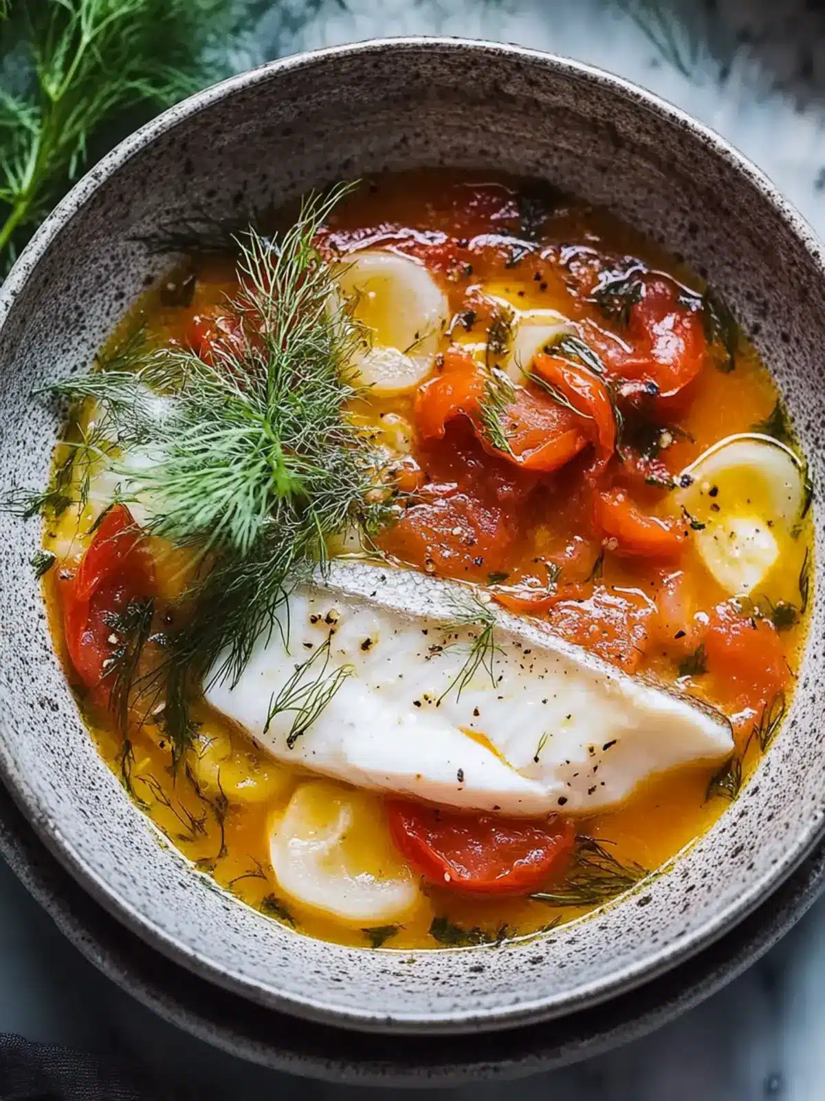 Poached Fish in Buttery Tomato-Fennel Broth for Cozy Nights 2 Poached Fish in a Buttery Tomato-Fennel Broth