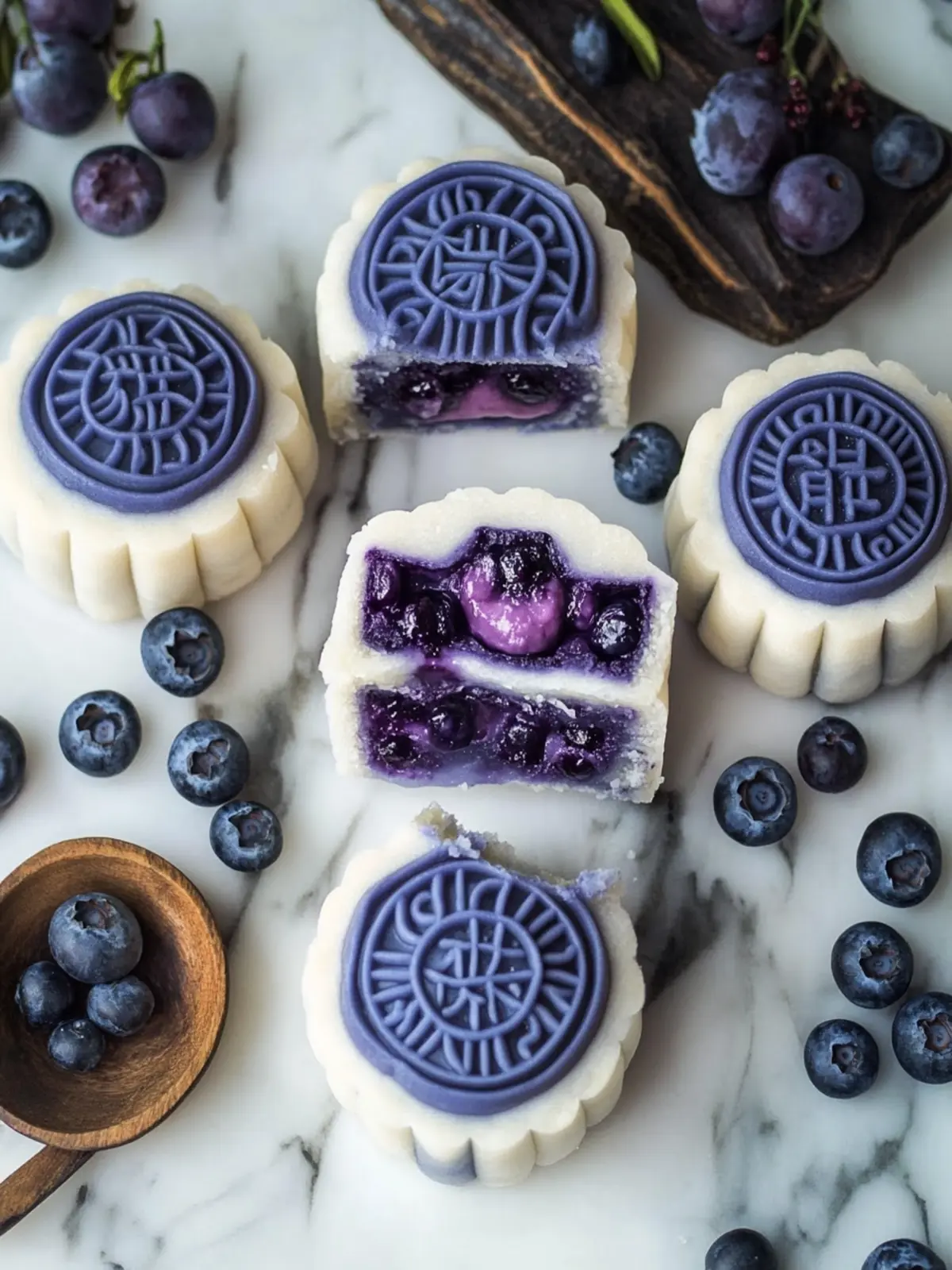 Mouthwatering Snow Skin Blueberry Cheesecake Mooncakes Recipe 3 Snow Skin Blueberry Cheesecake Mooncakes Recipe