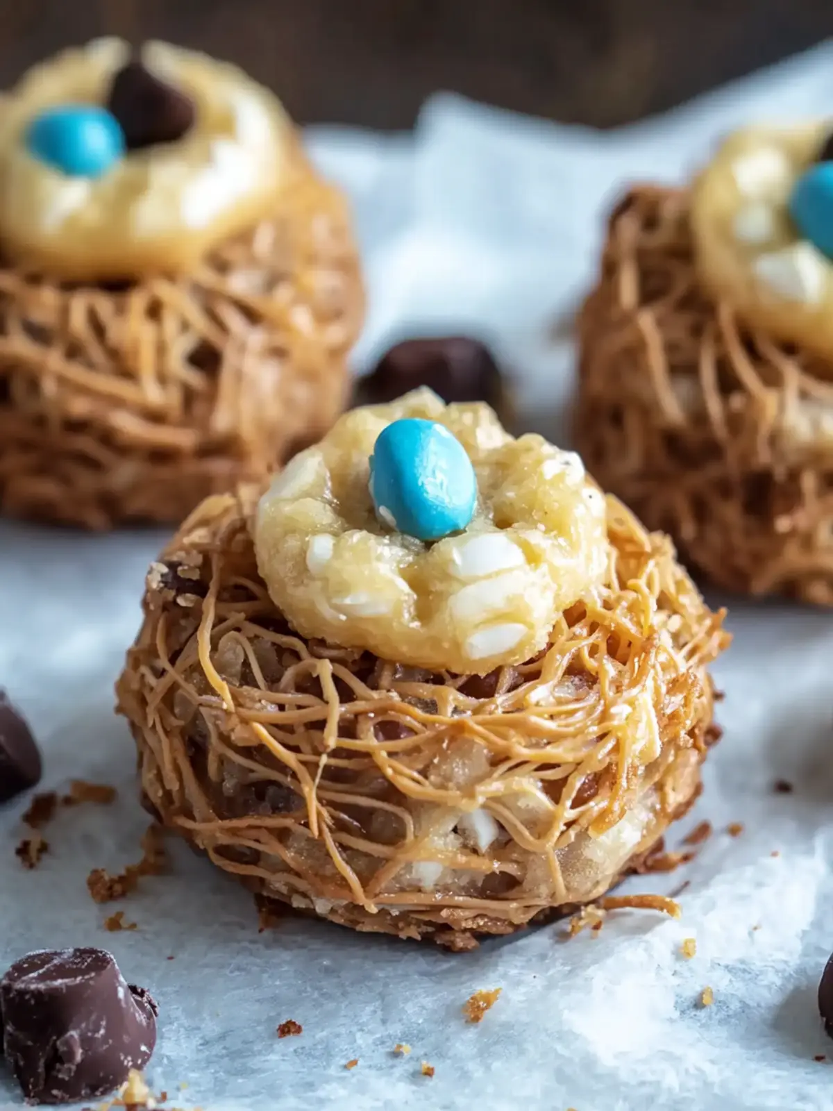 Delightful No-Bake Birds Nest Cookies with Scotcheroo Base 3 No-Bake Birds Nest Cookies (Scotcheroo Base!)