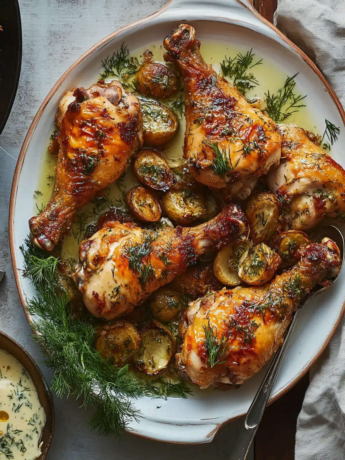 Crispy Skin Chicken With Dill and Garlic Sauce for Spring Delight 4 Crispy Skin Chicken With Dill and Garlic Sauce