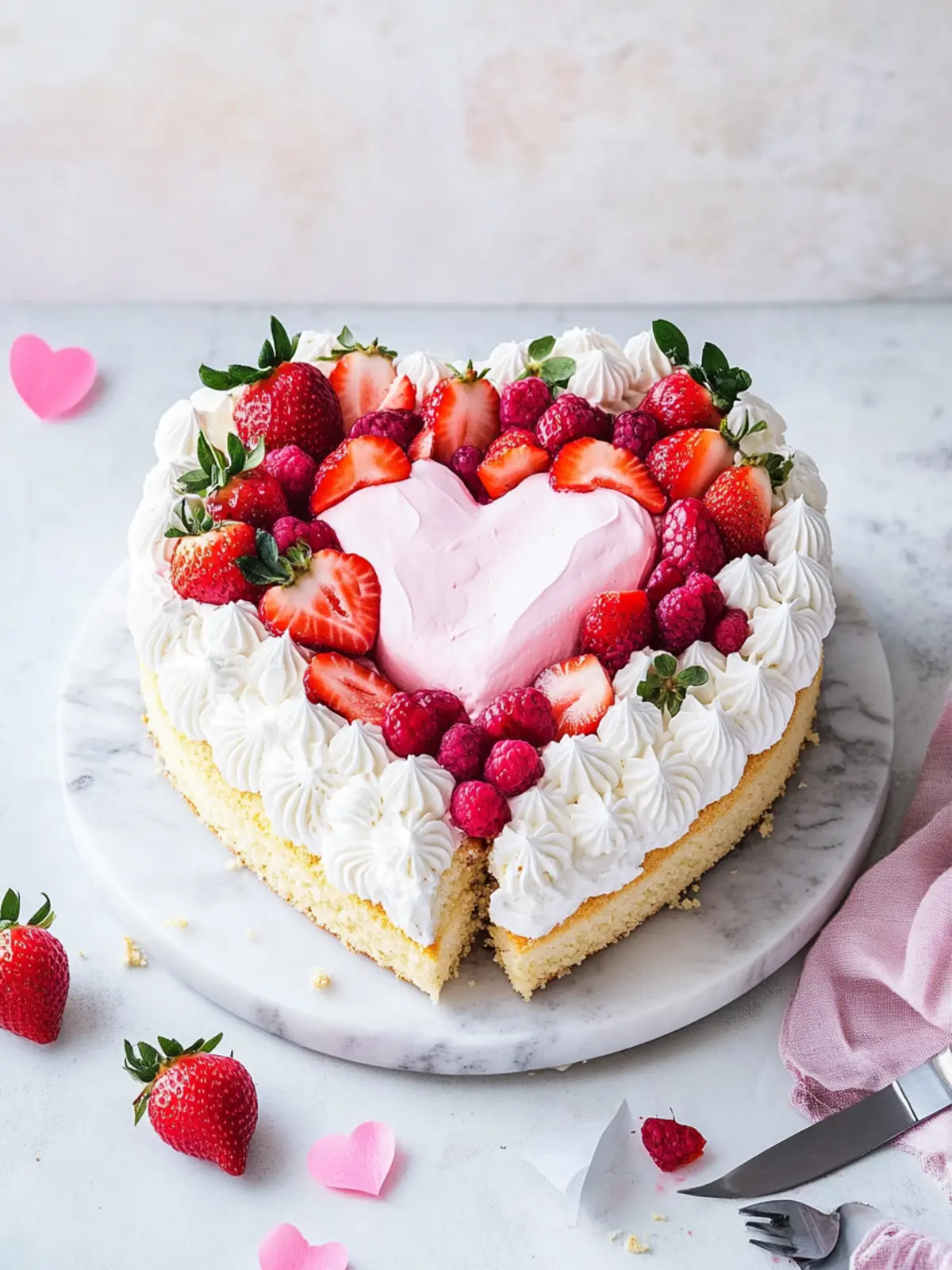 Strawberry Heart Cake for Mother's Day: A Sweet Delight! 4 Strawberry heart cake for Mother's Day