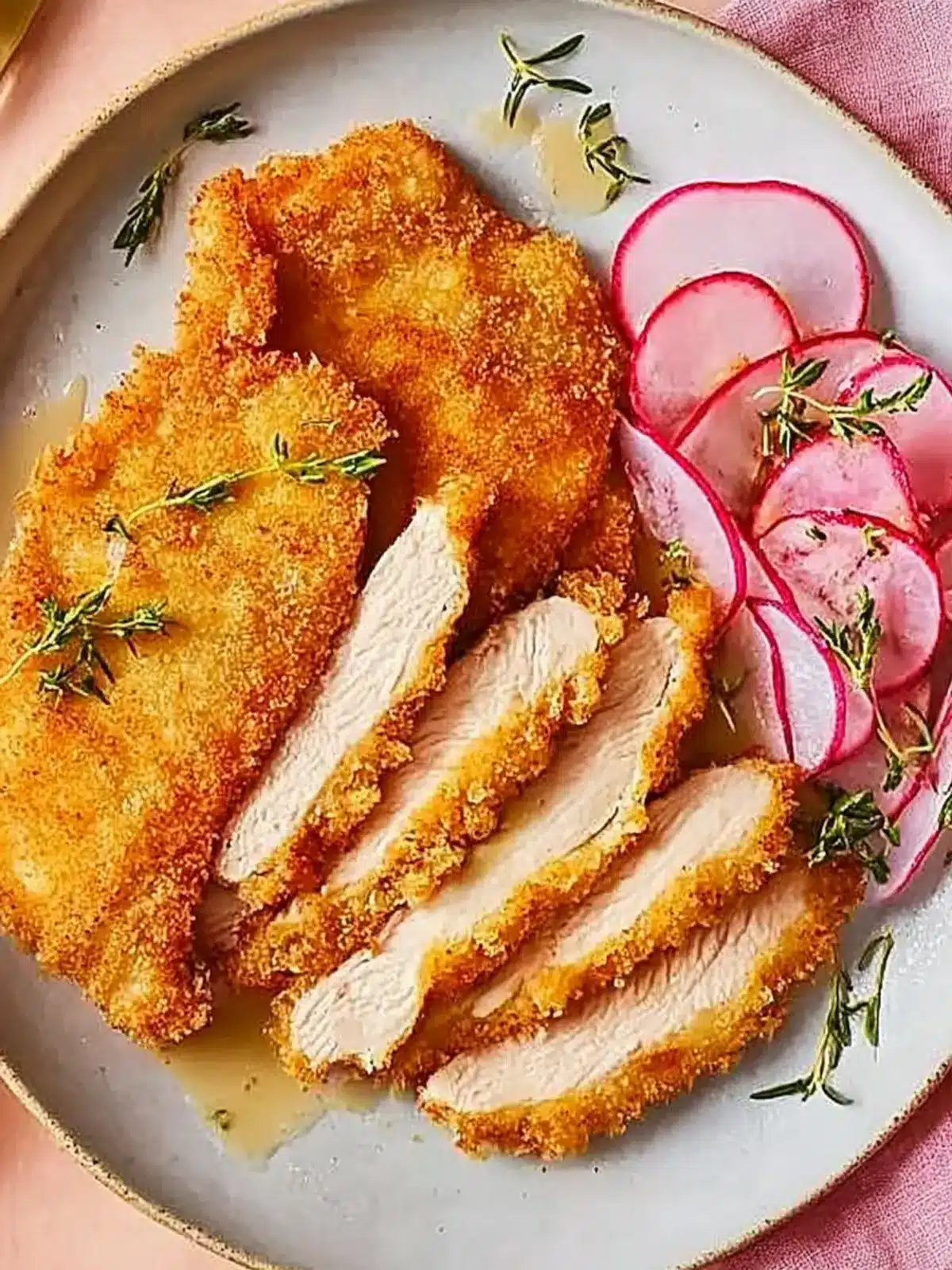 Crispy Chicken Schnitzel with Zesty Pickled Radishes Recipe 3 Chicken schnitzel