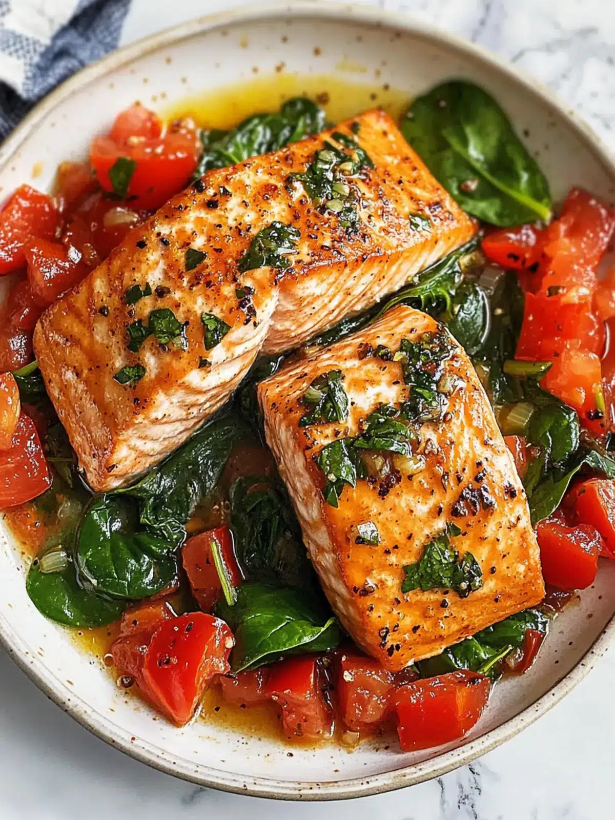 Quick Tuscan Garlic Salmon with Spinach and Tomato Delight 3 Tuscan Garlic Salmon with Spinach and Tomato