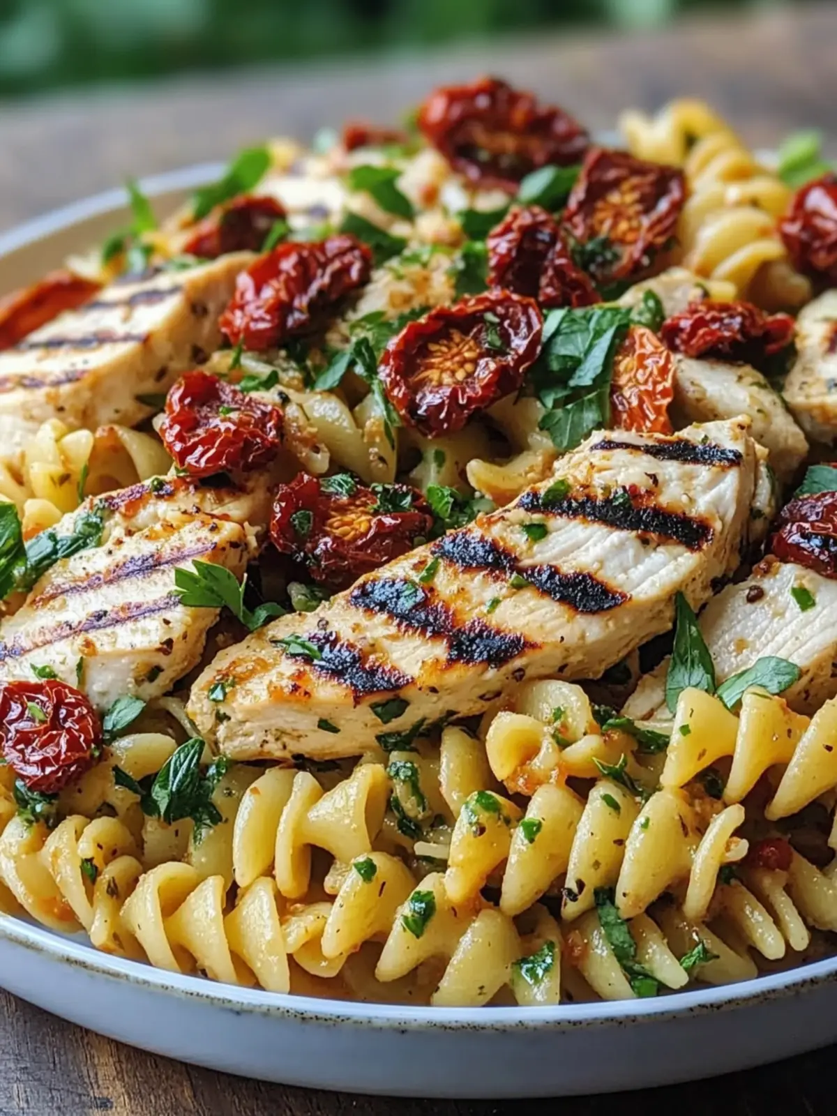 30-Minute Grilled Chicken Pasta Salad Recipe with Sun-Dried Tomatoes 2 30-Minute Grilled Chicken Pasta Salad Recipe with Sun-Dried Tomatoes