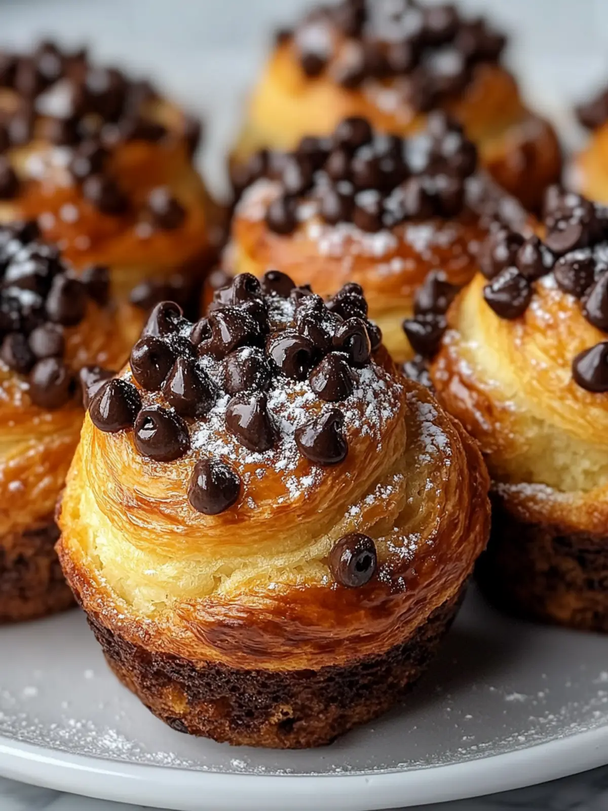 Irresistible Chocolate Chip Cruffins for Ultimate Breakfast Bliss 2 Chocolate Chip Cruffins (Croissant Muffins)