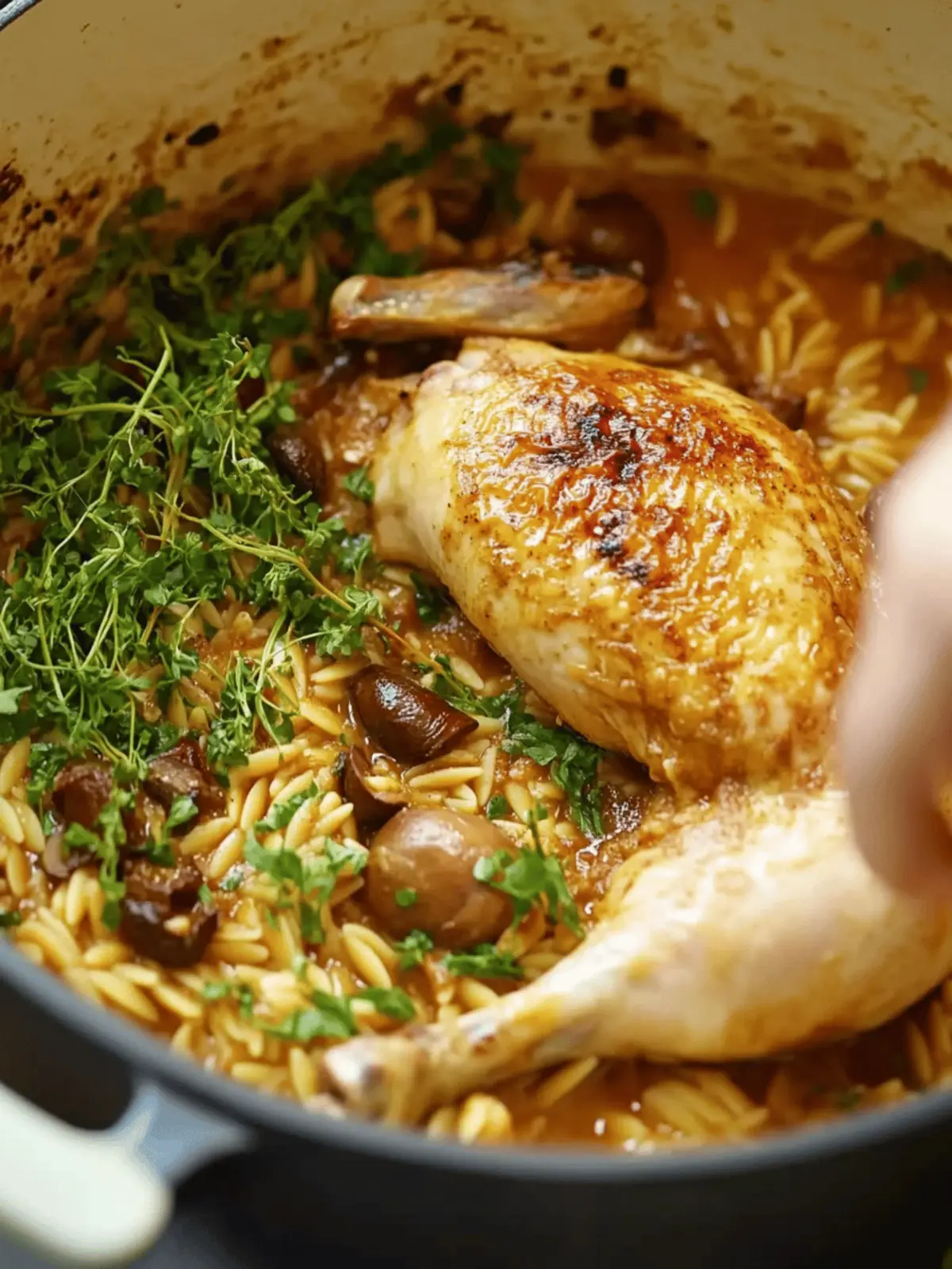 One-Pot Chicken with Orzo, Porcini, and Cinnamon Magic 2 One-pot chicken with orzo, porcini and cinnamon