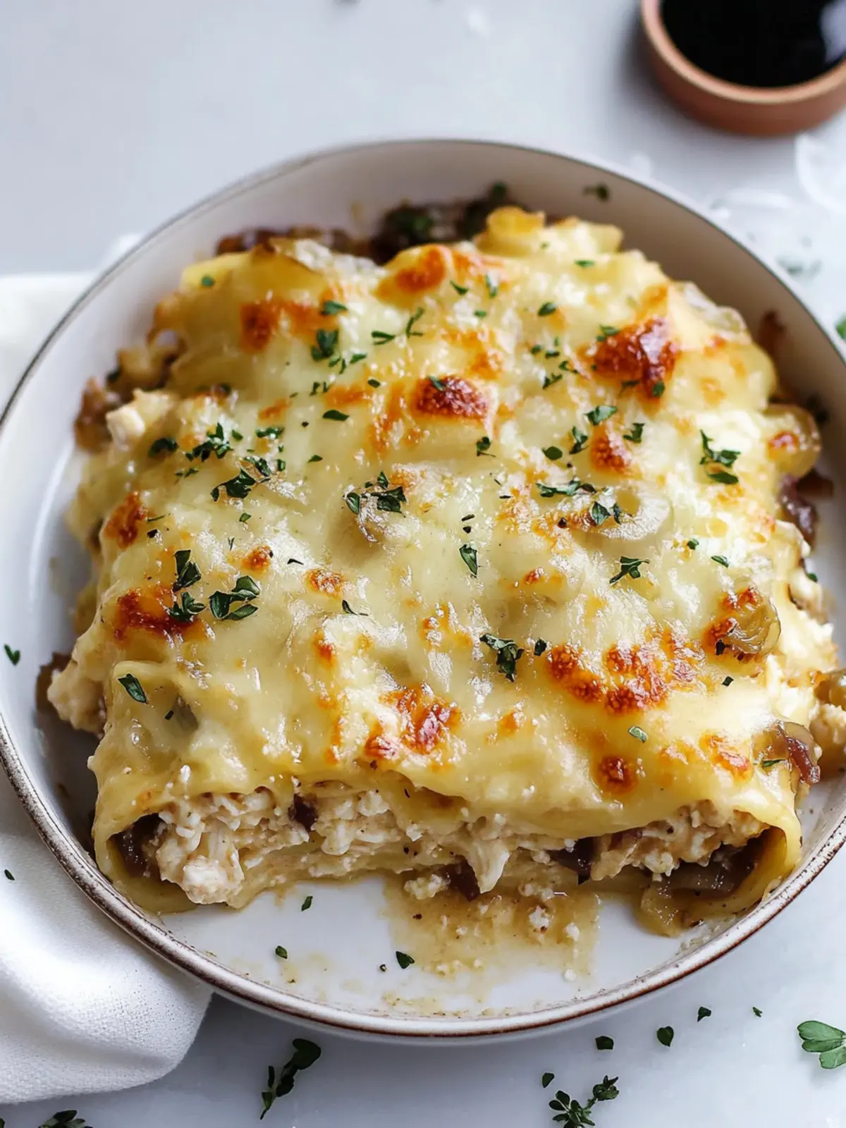 French Onion Chicken Lasagna Roll Ups Perfect for Valentine s Day 3 French Onion Chicken Lasagna Roll Ups- for valentine's day morning