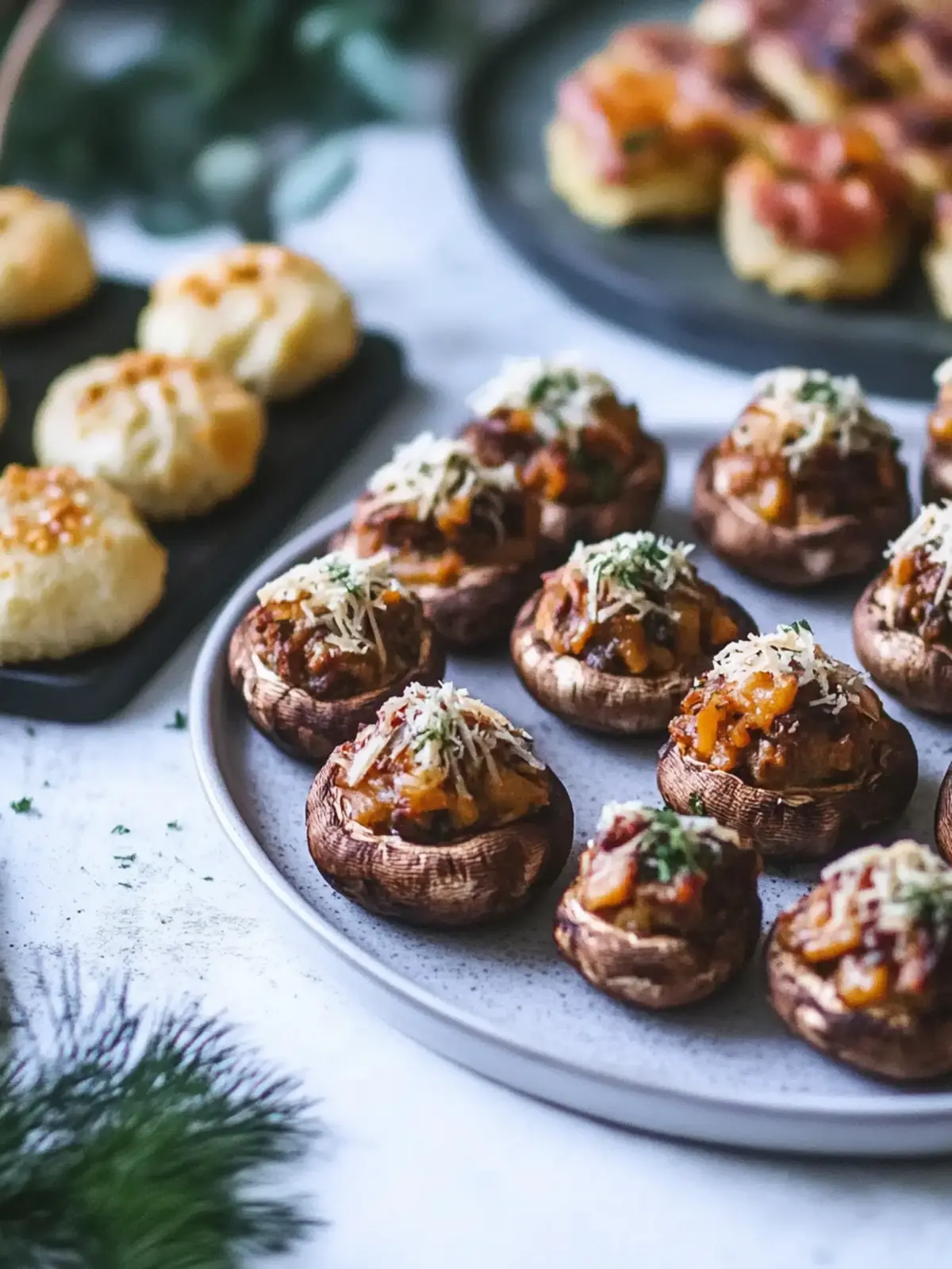 Irresistibly Cheesy Vegan Stuffed Mushroom Canapés You ll Love 2 Cheesy Vegan Stuffed Mushroom Canapés