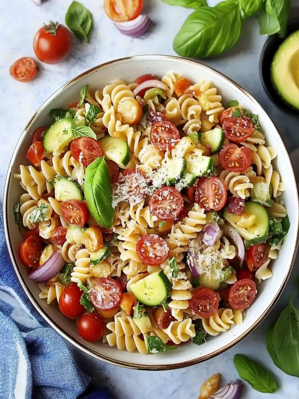 Hearty BLT Pasta Salad with Tempeh Bacon and Avocado Delight 3 BLT Pasta Salad