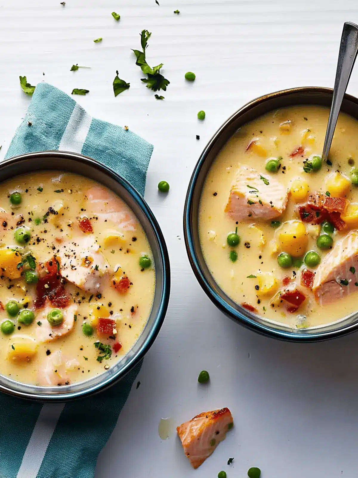 Hearty Salmon Chowder with Corn and a Kick of Jalapeño 2 Salmon Chowder