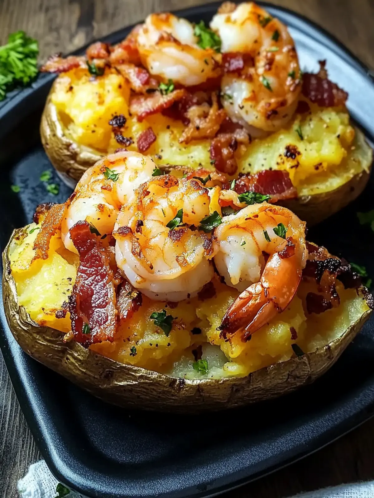 Shrimp & Bacon Loaded Baked Potato Recipe for Ultimate Comfort 4 Shrimp & Bacon Loaded Baked Potato Recipe