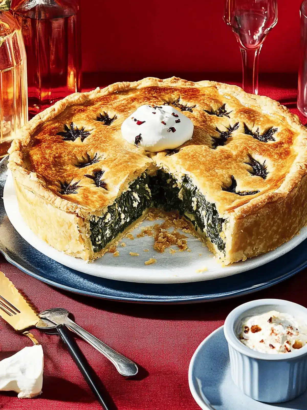 Savory Spinach Pilaf Pie with Feta and Crunchy Almonds 4 Spinach Pilaf Pie
